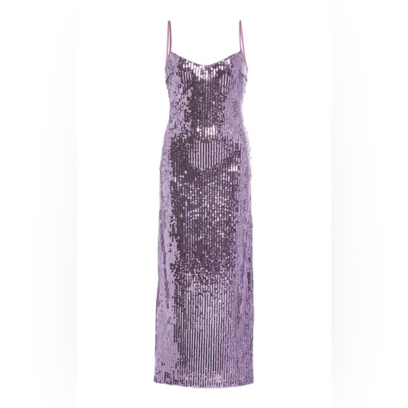 INCREDIBLE! NWT “Galvan London” Berlin Bustier Sequined Dress in Purple! Size 6 - Picture 2 of 16